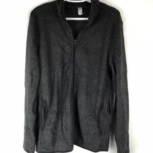 Alternative Men’s Grey Teddy Full Zip Jacket, Size Medium